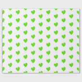 Herzliche Herzen - Grün - Geschenkpapier (Flach)
