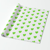 Herzliche Herzen - Grün - Geschenkpapier (Ungerollt)