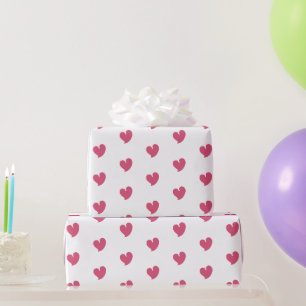 Herzliche Herzen - Rosa und Weiß - Geschenkpapier