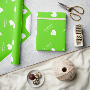 Herzliche Herzen Weiß und Grün Benutzerdefinierter Geschenkpapier