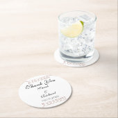 Herzliche Hochzeit Vielen Dank Runder Pappuntersetzer (Vor Ort)