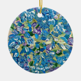 Herzliche Hortensien-Ornamente Keramik Ornament