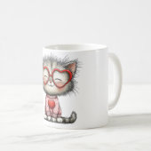 Herzliche Kaffeetasse mit Design einer Katze (VorderseiteRechts)