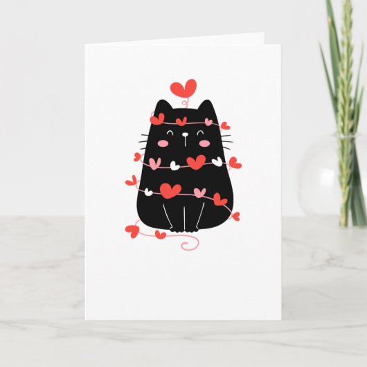Herzliche Liebe Katze Valentinstag Katze Liebe Karte (Vorderseite)