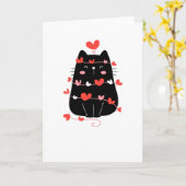 Herzliche Liebe Katze Valentinstag Katze Liebe Karte (Gelbe Blume)