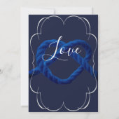 Herzliche Liebe Knot Navy Blue Wedding Einladung (Rückseite)