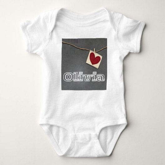 Herzliche Liebe Olivia Baby Bodysuit. Baby Strampler (Vorderseite)