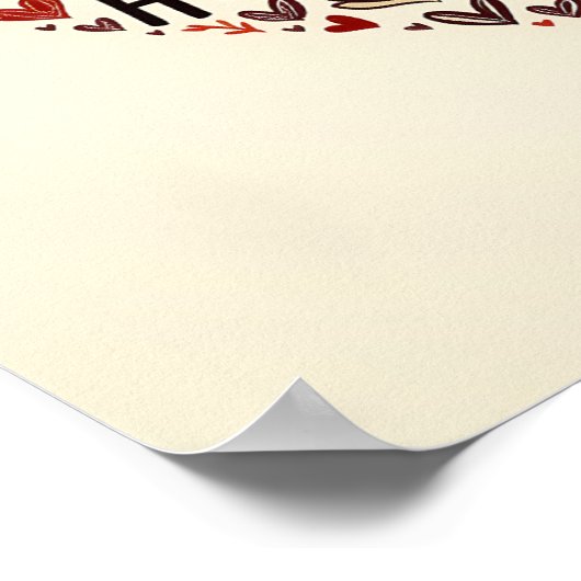 Herzliche Liebe Word Cloud - Romantik Poster (Ecke)