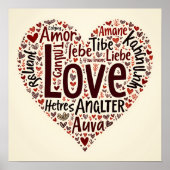 Herzliche Liebe Word Cloud - Romantik Poster (Vorne)