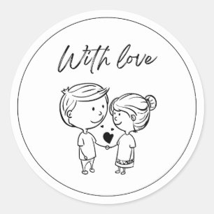 Herzliche Liebes-Rundsticker Runder Aufkleber