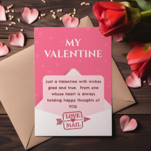 Herzliche Liebespost Wünsche zum Valentinstag  Karte