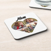 Herzliche Mama Geschenk Herzform Foto Collage Getränkeuntersetzer (Linke Seite)