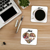 Herzliche Mama Geschenk Herzform Foto Collage Getränkeuntersetzer
