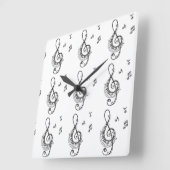 HERZLICHE MUSIKANISCHE HINWEISE SCHLIESSEN QUADRATISCHE WANDUHR (Winkel)