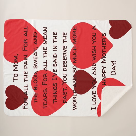 Herzliche Muttertagsblanket Sherpadecke (Vorderseite (Horizontal))