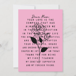Herzliche Muttertagskarte mit Rose-Design Feiertagskarte