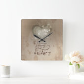 Herzliche religiöse Ermutigung, Grunge Quadratische Wanduhr (Zuhause)