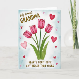Herzliche rosa Tulpen-Oma-Karte Karte