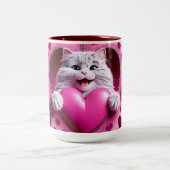 Herzliche Sips: Liebe in einer WM-Valentinin-Tasse Zweifarbige Tasse (Mittel)
