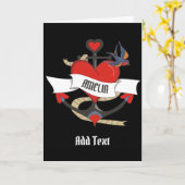 Herzliche Tattoo mit individuellem Namen. Karte (Gelbe Blume)