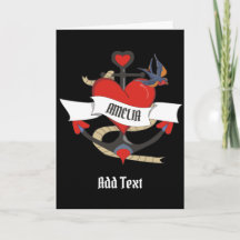 Herzliche Tattoo mit individuellem Namen.