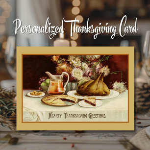 Herzliche Thanksgiving-Grüße Custom Vintage Feiertagskarte