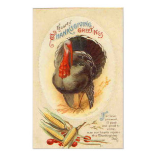 Herzliche Thanksgiving-Grüße Vintage-Fotoabzug Fotodruck