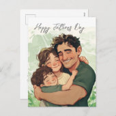 Herzliche Väter und Sohn Tag Postkarte (Vorne/Hinten)