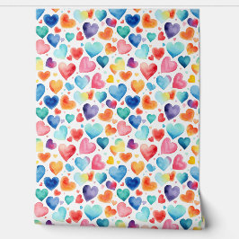 Herzliche Wasserfarbe Niedliche Liebe Romantisch Tapete