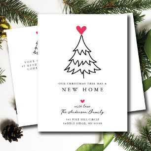 Herzliche Weihnachtsbaum Neue Zuhause Moving Ankündigungspostkarte