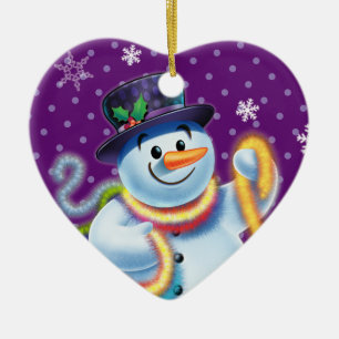 Herzliche Weihnachtsbaumdekoration Snowman & tinse Keramik Ornament