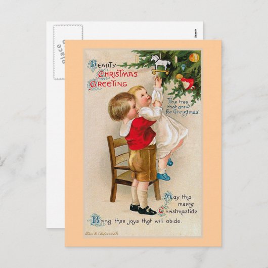 "Herzliche Weihnachtsgrüße " Feiertagspostkarte (Vorne/Hinten)