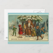 Herzliche Weihnachtsgrüße Postkarte (Vorne/Hinten)