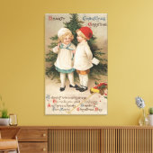 Herzliche WeihnachtsgrüßeKinder von einem Baum Leinwanddruck (Insitu (Wohnzimmer))
