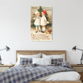 Herzliche WeihnachtsgrüßeKinder von einem Baum Leinwanddruck (Insitu (Schlafzimmer))