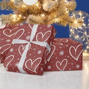 Herzliche Weihnachtsschneeflocken Geschenkpapier