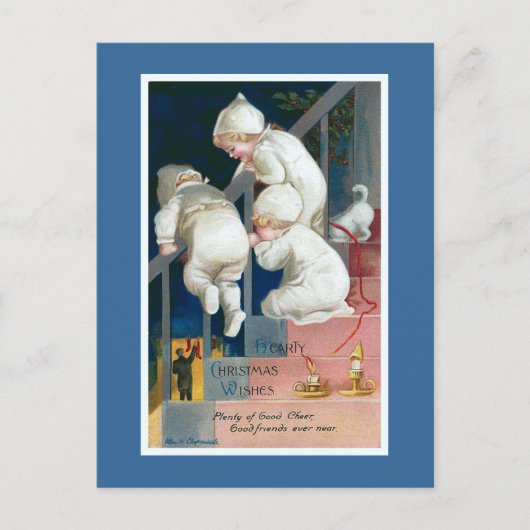 "Herzliche Weihnachtswünsche" Vintag Feiertagspostkarte (Vorderseite)
