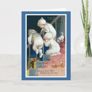 "Herzliche Weihnachtswünsche" Vintage Feiertagskarte
