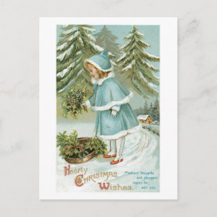Herzliche Weihnachtswünsche Vintage Feiertagspostkarte