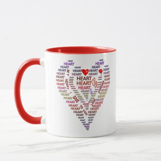Herzliche Worte im Herzen der Liebe Kaffee Tasse (Links)