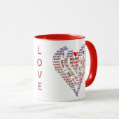 Herzliche Worte im Herzen der Liebe Kaffee Tasse (VorderseiteRechts)