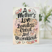 "Herzliche Worte: Muttertagskarte Dankeskarte (Stehend Vorderseite)