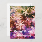 Herzliche Wünsche mit Schneeflocken Feiertagspostkarte (Vorne/Hinten)