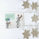 Herzliche Wünsche Moderne Aquamarin | 2 Foto Urlau Postkarte