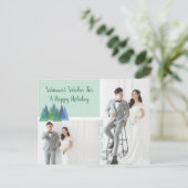 Herzliche Wünsche Moderne Aquamarin | 2 Foto Urlau Postkarte (Stehend Vorderseite)