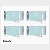 Herzliche Wünsche Schneemann mit Schlittenschnee A Rechteckiger Aufkleber (Blatt)