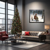 Herzliche Wünsche Schwarzer Weihnachtsmann auf der Poster