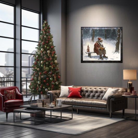 Herzliche Wünsche Schwarzer Weihnachtsmann auf der Poster