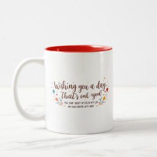 Herzliche Wünsche Zweifarbige Tasse