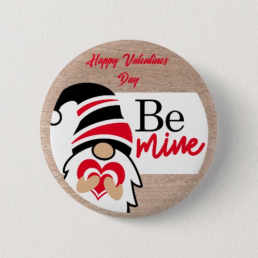 Herzliche Zuneigung: Happy Valentines Day Button (Vorderseite)